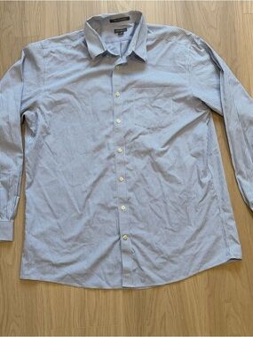 Eddie Bauer Blue Micro-Check Men's Dress Shirt